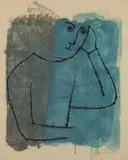Ben Shahn, FIGURE, estate stamped lower right and verso, Color lithograph