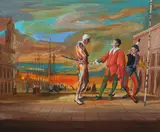 Jean Pierre Clement, Le Débat, Oil on canvas