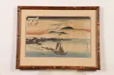 "Boat at Sea" by Utagawa Hiroshige, Color woodblock print on paper, signed and, sold Jul 2018