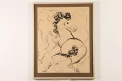 Pietro Lazzari, Horses, Ink wash