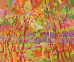 G. Walker, Abstract Landscape, Oil on canvas
