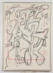 Benita Berman, THEME & VARIATIONS # 159, identified on gallery label verso, Mixed media on paper