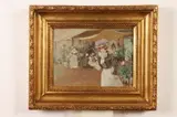 FLOWER MARKET, illegibly signed and inscribed "Paris" lower right by French School, Oil on board, sold Jul 2018