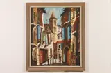 Lasask, City Street Scene, Oil on canvas