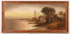 William Henry Chandler, River Woodland Landscape, Pastel