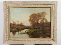 Autumn Landscape by William Merritt Post, Oil on canvas, sold Jul 2018