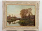 William Merritt Post, Autumn Landscape, Oil on canvas