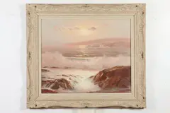 Leonard C. Lane, Seascape, Oil on canvas