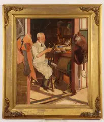 Joseph Malachy Kavanagh, Saddlemaker, Oil on canvas