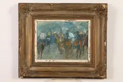 Henry Botkin, Race Horses, Oil on board