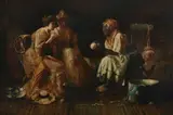 Harry Roseland, Visit to the Tea-Leaf Reader, Oil on canvas.