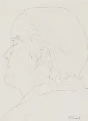 Untitled by Elisabeth Frink, pencil 41 x 30cm, sold Oct 2022
