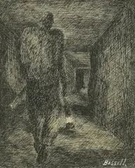 Untitled by George Bissill, pen and ink 18 x 11.2cm, sold Oct 2022