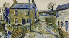 Untitled by Fred Yates, oil on board 50 x 90cm, sold Oct 2022