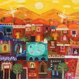 Untitled by Alan Furneaux, oil on canvas 100 x 100cm, sold Oct 2022