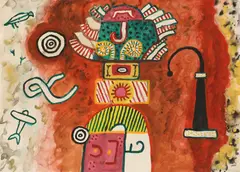 Untitled by Alan Davie, gouache 59.4 x 84cm, sold Oct 2022