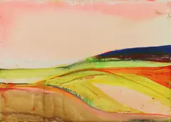 Jeff Hoare, Untitled, Jeff Hoare (1923-2019) Sunset over dunes acrylic on canvas 46 x 61cm