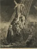 Untitled by Rembrandt Harmensz van Rijn, Holl. 81; H. 103; BB. 33-C) etching with engraving plate 53 x 40.5cm, sold Sep 2022