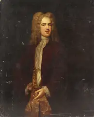 John Vanderbank, Untitled, in a red jacket and gold waistcoat oil on canvas 127 x 101cm