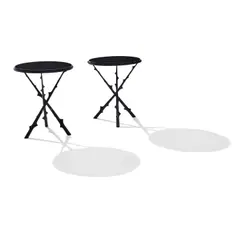 Pair of Epines Side Tables by Hervé van der Straeten, patinated bronze, lacquer, sold Oct 2021