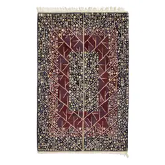 Tree Pattern Rug by Barbro Nilsson, for Marta Maas-Fjetterstrom, wool, embroidered on border 'AB MMF BN', sold Oct 2021