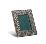 Buccellati, Photo Frame, sterling silver, glass, leather, stamped '925 Buccellati' along lower edge with additional hallmarks