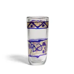 Mario Badioli, Vase, clear glass with blue glass and gold foil internal decorations, incised indistinctly on base
