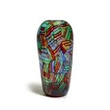 Pollio Perelda, 'Scritto Pollio' Murrine Vase, for Fratelli Toso, blown glass, with Fratelli Toso label on the underside