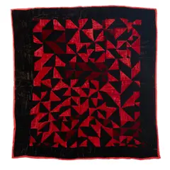 Rosie Lee Tompkins, Untitled (Black and Red Geometric Quilt)