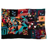 Rosie Lee Tompkins, Untitled (Pieced Quilt with Black Border), velvet, velveteen and small patches of other fabric, quilted by Irene Bankhead