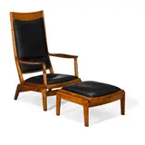 Sam Maloof, Rare Reclining Armchair, walnut, inscribed 'NO