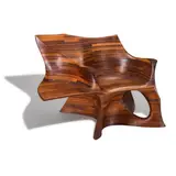 Jack Rogers Hopkins, Chair-Table Sculpture, mahogany, branded 'JACK ROGERS HOPKINS'