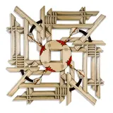 John Cederquist, Zen and the Art of Painting with Wood, from the Mickey Mandalas Series, Baltic birch plywood, epoxy resin, aniline dye and lithography inks