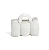 Triple White Vessel by Betty Woodman, glazed earthenware, sold Oct 2021