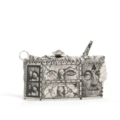 Les Lawrence, New Vision - Tea Pot, porcelain with silkscreen monoprint and stainless steel, artist's label affixed to underside and numbered '#0120960'