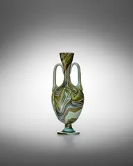 Lorenzo Radi, Calcedonio Amphora, calcedonio glass with applied handles, paper label with hand written number '2184'