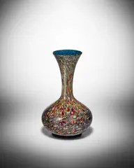 Francesco Ferro E Figlio, Screziato Vase, screziato glass over a blue ground, aventurine inclusions