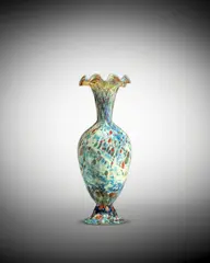 Francesco Ferro E Figlio, Vase, internally decorated glass with mottled outer surface