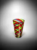 Flavio Poli, Rare Canne Colorate Vase, , the Veronese Paris Shop, fused glass, engraved 'Veronese Seguso Murano'