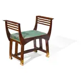 Michael Niedermoser & Sohn, Bench, lacquered mahogany, brass, upholstery