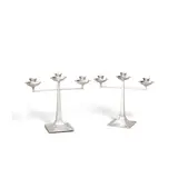 James Dixon and Sons, Pair of Three-Light Candelabra, sterling silver, each candle cup and base stamped 'JD&S' with English assay marks