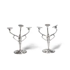 Friedrich Adler, Pair of Three-Light Candelabra