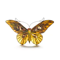 Moth Lamp Screen by Tiffany Studios, leaded glass, patinated bronze, sold Jul 2021