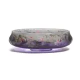 Daum, Fuchsia Bowl, mottled, enameled and gilt-decorated cameo glass, signed 'Daum Nancy with Cross of Lorraine'
