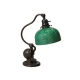 Tiffany Studios, Counterbalance Desk Lamp, patinated bronze, damascene glass, shade engraved 'V652893', base stamped 'TIFFANY STUDIOS NEW YORK 416' on underside