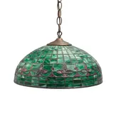 Trefoil Ceiling Light by Tiffany Studios, leaded glass, patinated bronze, tag stamped 'TIFFANY STUDIOS NEW YORK', offered Jul 2021