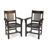 Arts & Crafts, Pair of Spindle Back Armchairs