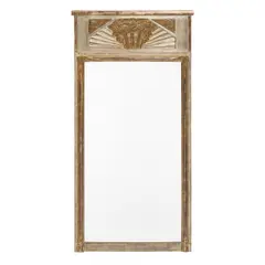 Wall Mirror by Maison Soubrier, carved and silvered wood, mirrored glass, offered Jul 2021