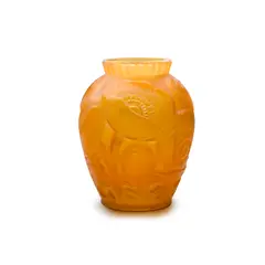 Pierre D'avesn, Vase, molded glass, signed 'P