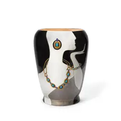 Longwy, Silhouette Vase, designed by Danillo Curetti, glazed earthenware, signed, numbered 2 of 50, and with Longwy mark on underside
